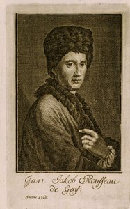 让-雅克-卢梭（1712-1778 年）肖像。佚名作品，1766 年雕刻。法国艺术 作者 法语学校