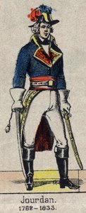 Jean Baptiste, Comte Jourdan, marechal de France (1762-1833)的腰部肖像 19世纪末的埃皮纳尔图像。 作者 法语学校