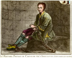 路易斯-多米尼克-卡里奇（1693-1721）在地牢中的肖像 18世纪的版画 私人收藏 作者 法语学校