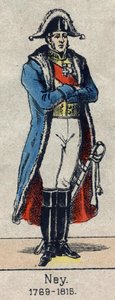 米歇尔-内伊（1769-1815）的腰部肖像，19世纪末埃皮纳尔的形象。 作者 法语学校