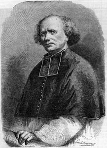 Abbe Gaspard Deguerry（1797-1871）的肖像，巴黎玛德莱娜教区。3月30日《世界画报》第207期上的版画。 作者 法语学校