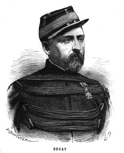 法国将军阿贝尔-杜埃（1809-1870）的画像。雕刻于 "Les Illustrations De L