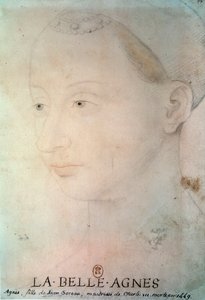 艾格尼丝-索雷尔（1422-1450）的肖像，马恩河畔的博特女士 作者 法语学校