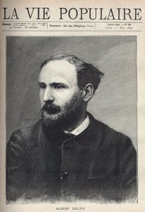 阿尔伯特-德尔皮特（1849-1893）的肖像，小说家和剧作家。在 "人民生活 "中的版画。 作者 法语学校