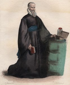 法国外科医生Ambroise Pare（1509-1590）的肖像。 作者 法语学校