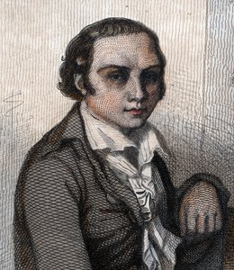 法国诗人Andre Marie Chenier（1762-1794）的肖像。 作者 法语学校