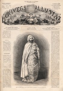 Ben Mahi Ed Din Abd El Kader（1808-1883）的肖像，睫毛膏的阿米尔，军事和宗教领袖。 作者 法语学校