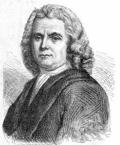 Boerhaave Hermann (1668 - 1738)的肖像，荷兰医生和化学家（Iatromechanism的支持者）--载于《科学专辑；杰出的科学家；伟大的发现》1896。 作者 法语学校