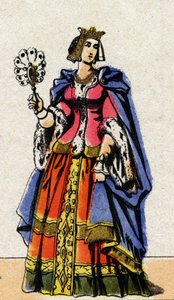 卢森堡的博内（1315-1349）的画像，法国约翰二世的妻子。 作者 法语学校