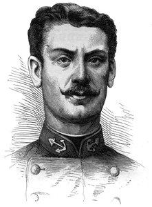 约瑟夫-加莱尼上尉（1849-1916）的肖像，法国士兵和探险家。雕刻于1881年4月9日的《世界画报》第254期。 作者 法语学校