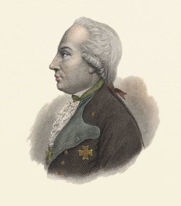 普鲁士将军、不伦瑞克公爵查尔斯-纪尧姆-费迪南德（1735-1806 年）的肖像，载于 "Portraits des Hommes Useful" 中。 作者 法语学校