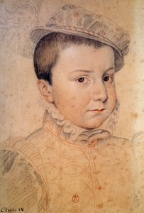 查理九世的儿童画像（1550-1574）。法国学校的无名画 作者 法语学校