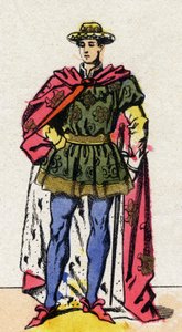 查理七世（1403-1461）法国国王的画像。 作者 法语学校