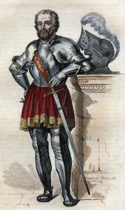 Chevalier de Bayard（1475-1524），法国士兵的肖像。 作者 法语学校
