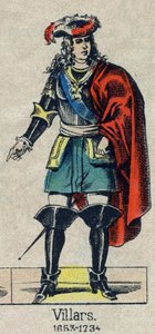 克劳德-路易斯-赫克托-德-维拉斯（1653-1734）的肖像，法国的马雷克。19世纪末的埃皮纳尔图像。 作者 法语学校