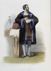 法国诗人 Clement des Marets dit Marot 的肖像（1496-1544） - 在“Le Plutarque francais”中，Ed. Mennechet 作者 法语学校