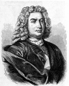 瑞士数学家和物理学家丹尼尔-伯努利（1700-1782）的肖像--载于《科学专辑；杰出的科学家；重大发现》1896年。 作者 法语学校