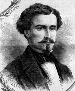 Portrait of Emile Keller (1828-1909), French politician. Engraving in “” Le Monde Illustré”” n°262 of 19 April 1862. 作者 法语学校