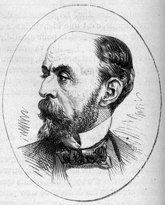 法国画家尤金-弗罗芒廷（1820-1876）的肖像。1874年5月2日《世界画报》第890期上的版画。 作者 法语学校