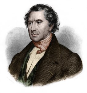 法国数学家、物理学家、天文学家和政治家弗朗索瓦-阿拉戈（1786-1853）的肖像。载于路易-德-科梅宁-蒂莫的《LIBRE DES SPORERS》。1842.私人收藏。 作者 法语学校