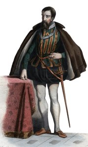 Francois I de Lorraine（1519-1563），Guise公爵，Aumale公爵，法国士兵和政治家的肖像。 作者 法语学校