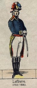 弗朗索瓦-约瑟夫-勒菲弗尔（1755-1820）的肖像，丹兹格公爵和帝国公爵，法兰西对，然后是法兰西男爵和帝国对马雷夏尔的肖像。19世纪末的埃皮纳尔的图像。 作者 法语学校