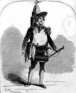弗雷德里克-勒梅特（1800-1876）的肖像，法国喜剧演员，在阿道夫-德-埃纳里（Dennery）（1811-1899）和费迪南-杜格（Ferdinand Dugue）的 "Le Marchand de coco "中的形象。巴黎，安比古剧院 作者 法语学校