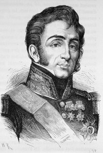 拉马尔克将军（1770-1832）的肖像--载于亨利-马丁的《法国历史》。 作者 French School