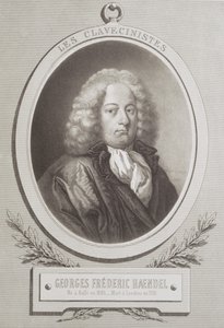 乔治·弗雷德里克·汉德尔（1685-1759）的肖像是乐谱的正面 作者 法语学校