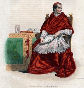 Georges dAmboise（1460-1510）的肖像，法国红衣主教和国务部长。 作者 法语学校