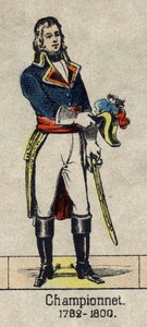 法国将军让-艾蒂安-沙佩特（1762-1800）的肖像。19世纪末的埃皮纳尔图像。 作者 法语学校