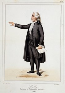 让-西尔万-贝利（1736 - 1793）的肖像--载于霍勒斯-德-维尔-卡斯特尔（Viel Castel）的《法国革命和帝国历史的服装、武器和物品集》。 作者 法语学校