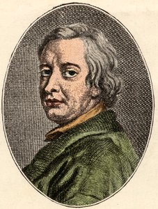 约翰德莱顿的画像，英国诗人，（1631-1700）。 作者 法语学校