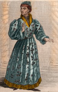 John the Fearless（1371-1419）勃艮第公爵的肖像。 作者 法语学校