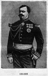 约瑟夫-埃米尔-科尔森（1821-1870）的肖像，法国将军。雕刻在 "Les Illustrations De L