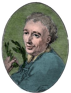 劳伦斯·尤斯登（1688-1730）英国诗人的肖像。 作者 法语学校