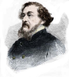 莱昂-戈兹兰的肖像 法国记者和小说家（1803 - 1866）。 作者 法语学校