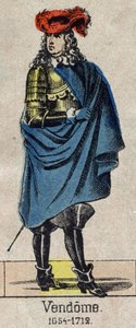 Portrait of Louis-Joseph (Louis Joseph) de Bourbon (1645-1712) known as the Grand Vendome, Duke of Penthievre and Mercoeur, then Duke of Vendome and Pair of France. Image of Epinal from the end of the 19th century. 作者 法语学校