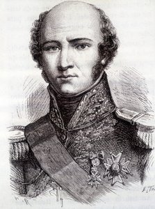 路易斯-尼古拉（Louis-Nicolas）-达武特（1770-1823）的肖像，奥尔斯泰特公爵，埃克穆尔亲王，法国元帅--载于亨利-马丁的《法国历史》。 作者 法语学校