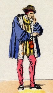 法国国王路易十一（1423-1483）的画像。 作者 法语学校