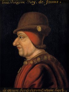 法国国王路易十一 (1423-1483) 的肖像。 17世纪的法国学校。 Plessis les Tours (Plessis les Tours) (Plessis-les-Tours) 作者 法语学校