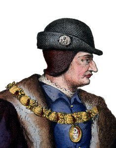 法国路易十一的肖像（1423-1483），法国国王。 作者 法语学校