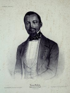 路易-马蒂厄（Louisy Mathieu）（1817-1874）的肖像，前奴隶和瓜德罗普岛的副官 19世纪的雕版画 沙特尔，艺术博物馆 作者 法语学校