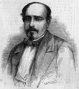 葡萄牙作家Luiz Augusto Rebello da Silva（1822-1871）的肖像。1861年8月17日《世界画报》第227期的版画。 作者 法语学校