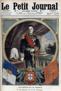 葡萄牙国王曼努埃尔二世（1889-1932）访问巴黎期间的画像--12月5日的《小报》。 作者 法语学校