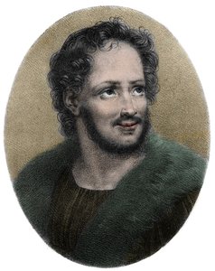 法国诗人Mathurin Regnier（1573-1613）的肖像 - 法国讽刺作家Mathurin Regnier（1573-1613）的肖像，版画 作者 法语学校