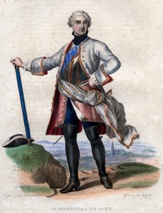 Maurice de Saxe（1696-1750），法国军队的德国军队和法国元帅的肖像。 作者 法语学校