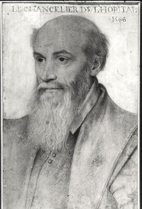 Michel de LHospital的肖像（c.1504-73）1566 作者 法语学校