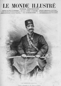 纳赛尔-艾丁（1831-1896）的肖像，波斯（伊朗）国王的肖像。又称纳赛尔丁-沙阿、纳赛尔-阿尔-丁-沙阿-卡贾尔、纳赛尔丁-沙阿-卡贾尔、纳赛尔丁-沙阿。7月27日《世界画报》第1687期之一 作者 法语学校