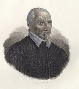 Olivier de Serres (1539-1619) 的肖像，法国农学家。 在“有用男人的肖像”中 作者 法语学校